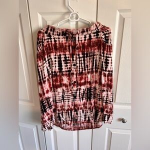 LuLaRoe Marsha Skirt - Red and Black Tie-Dye